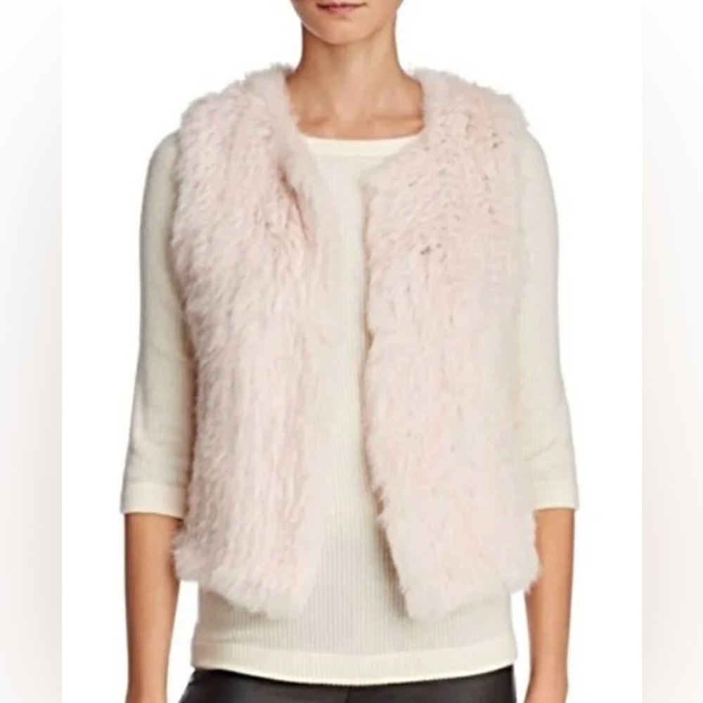 525 America Blush Pink Faux Fur Vest